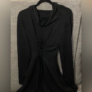 Black Renaissance Dress with Hood Size Medium